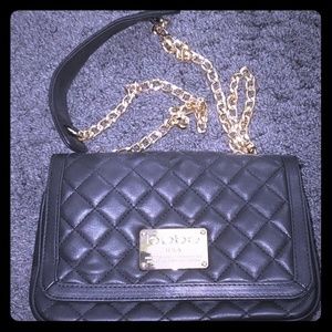 BEBE black quilted shoulder bag